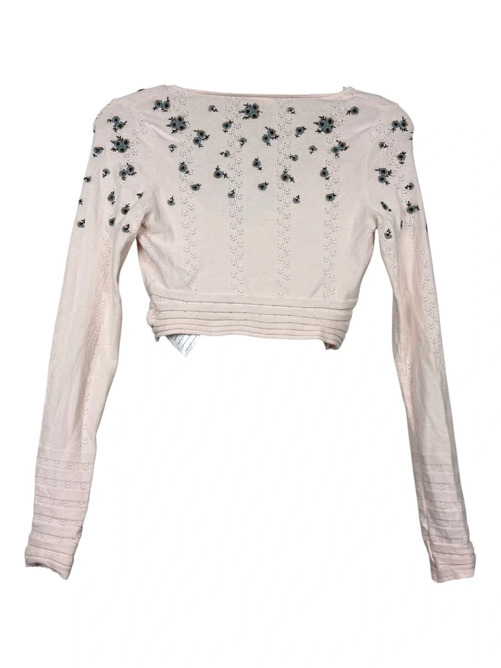 Free People V Neck Floral Embroidered Crop Intimately Top